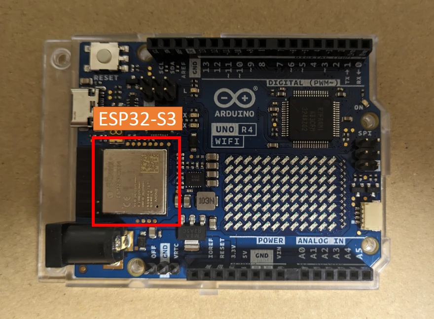 Arduino uno r4 wifiに実装されたマイコンESP32-S3