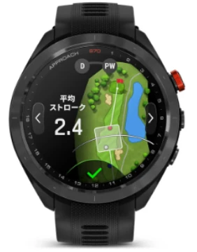 Garmin Approach S70のバーチャルキャディ表示画面イメージ