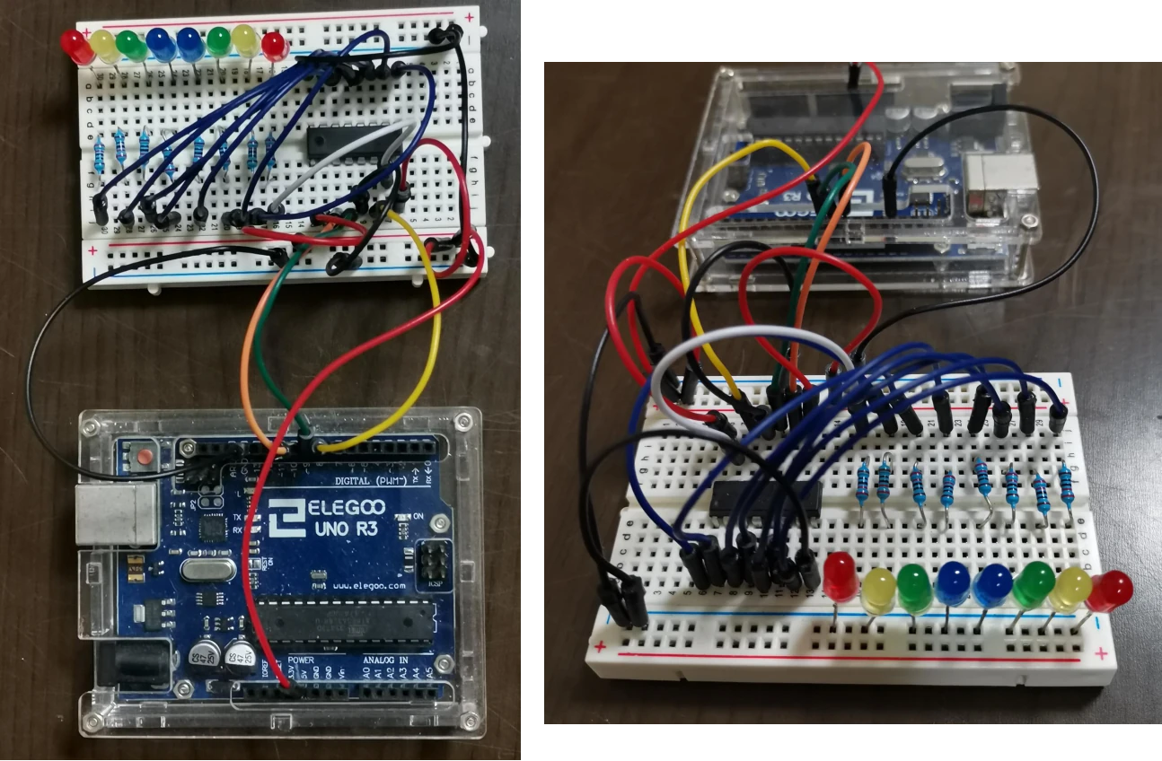 Arduinoとの配線完了時の状態写真