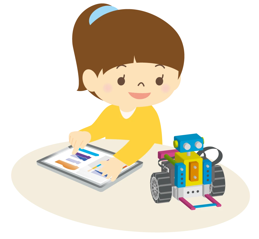 ロボット教室で学習する子供