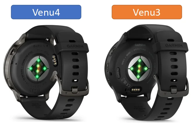 venu4、venu3は第5世代の光学式心拍計を搭載しています
